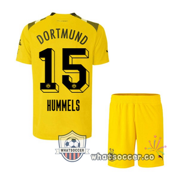 Dortmund BVB (Hummels 15) Kids CUP Soccer Jerseys Yellow 2022-2023