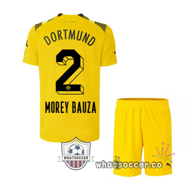 Dortmund BVB (Morey Bauza 2) Kids CUP Soccer Jerseys Yellow 2022-2023