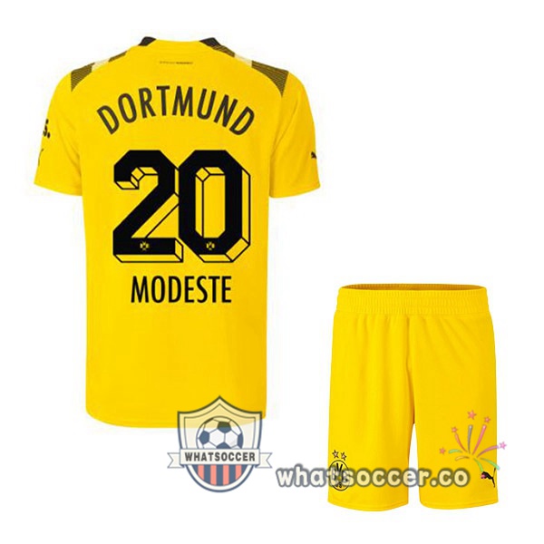 Dortmund BVB (Modeste 20) Kids CUP Soccer Jerseys Yellow 2022-2023