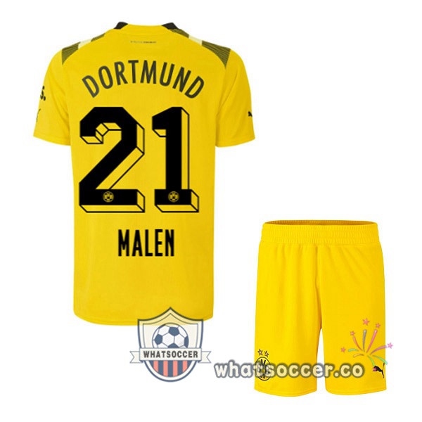 Dortmund BVB (Malen 21) Kids CUP Soccer Jerseys Yellow 2022-2023