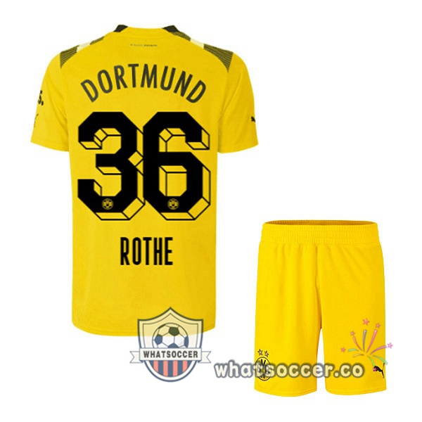 Dortmund BVB (Rothe 36) Kids CUP Soccer Jerseys Yellow 2022-2023