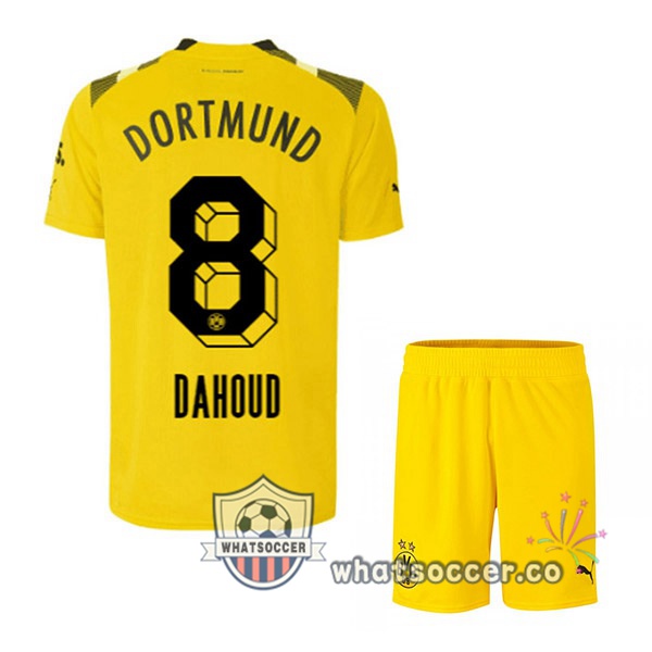 Dortmund BVB (Dahoud 8) Kids CUP Soccer Jerseys Yellow 2022-2023