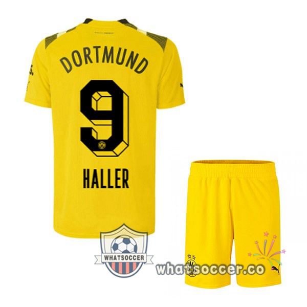 Dortmund BVB (Haller 9) Kids CUP Soccer Jerseys Yellow 2022-2023