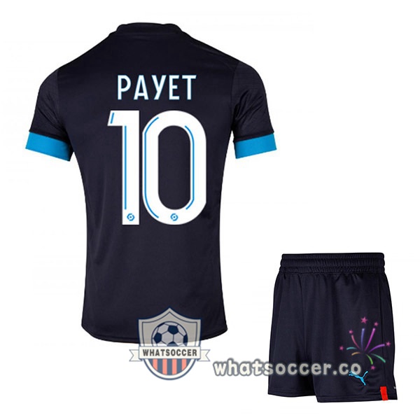 Olympique de Marseille (PAYET 10) Kids Away Soccer Jerseys Black 2022-2023