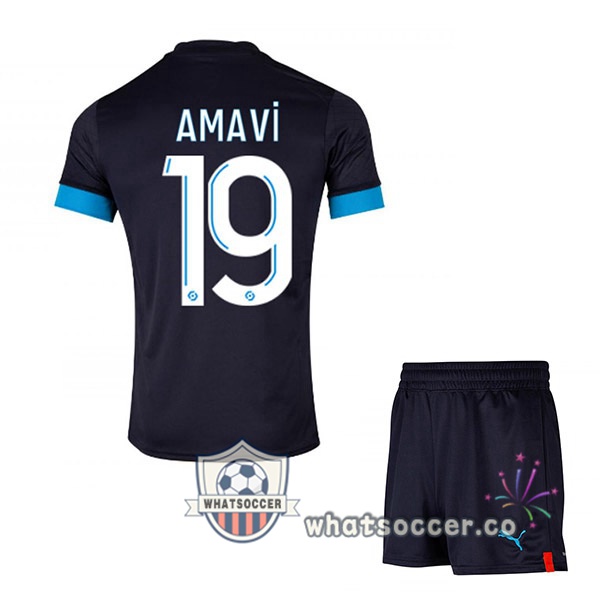 Olympique de Marseille (AMAVI 19) Kids Away Soccer Jerseys Black 2022-2023