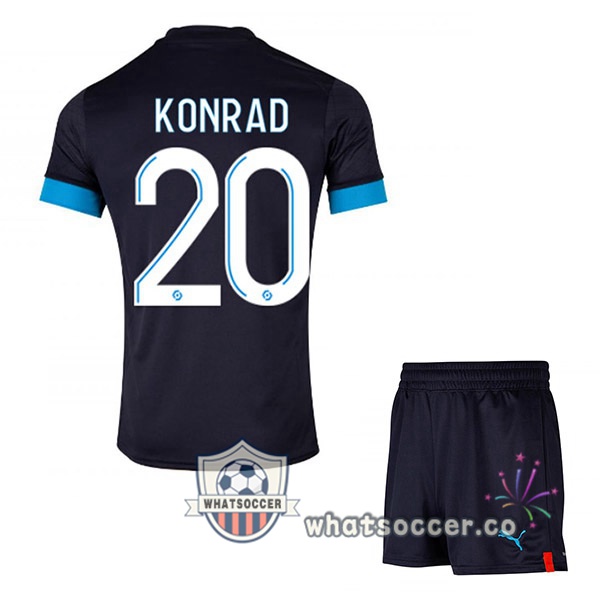 Olympique de Marseille (KONRAD 20) Kids Away Soccer Jerseys Black 2022-2023
