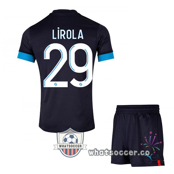 Olympique de Marseille (LIROLA 29) Kids Away Soccer Jerseys Black 2022-2023