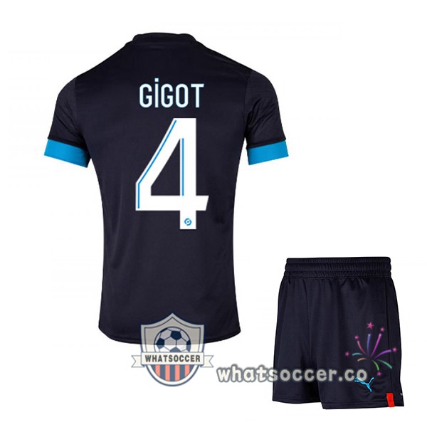 Olympique de Marseille (GIGOT 4)Kids Away Soccer Jerseys Black 2022-2023