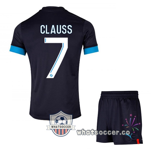 Olympique de Marseille (CLAUSS 7) Kids Away Soccer Jerseys Black 2022-2023