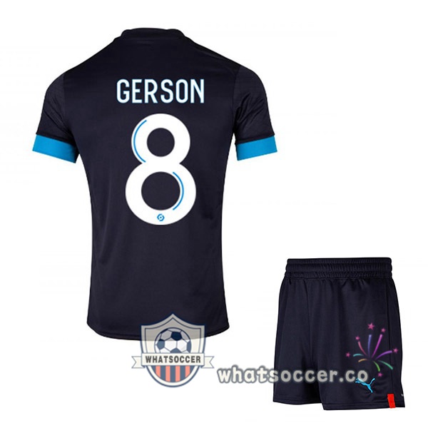 Olympique de Marseille (GERSON 8) Kids Away Soccer Jerseys Black 2022-2023