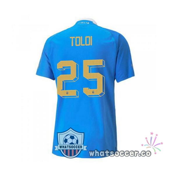 Italy（Toloi 25）Home Soccer Jerseys Blue 2022-2023
