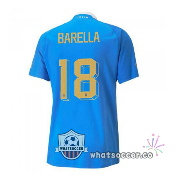 Italy（Barella 18）Home Soccer Jerseys Blue 2022-2023