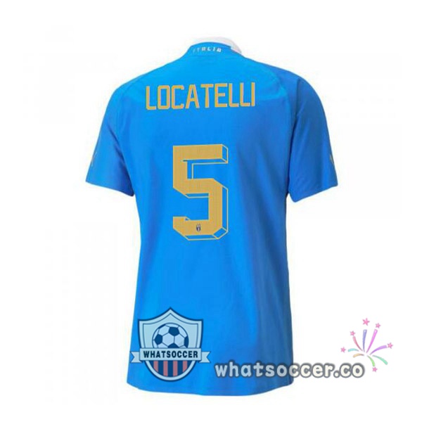 Italy（Locatelli 5）Home Soccer Jerseys Blue 2022-2023