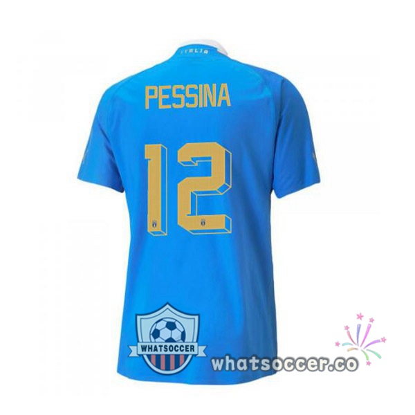 Italy（Pessina 12）Home Soccer Jerseys Blue 2022-2023