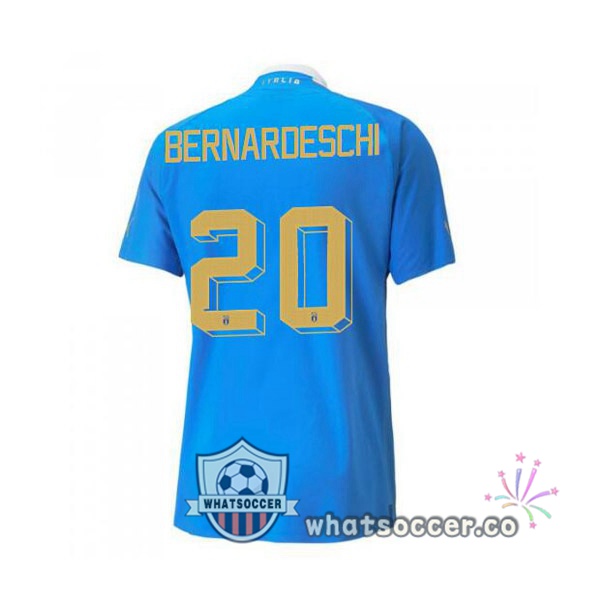 Italy（Bernardeschi 20）Home Soccer Jerseys Blue 2022-2023