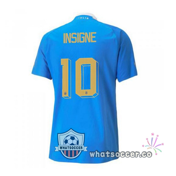 Italy（Insigne 10）Home Soccer Jerseys Blue 2022-2023