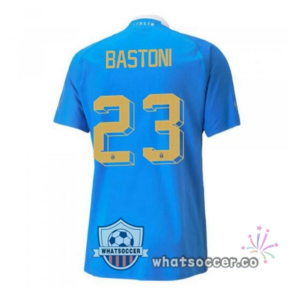 Italy（Bastoni 23）Home Soccer Jerseys Blue 2022-2023