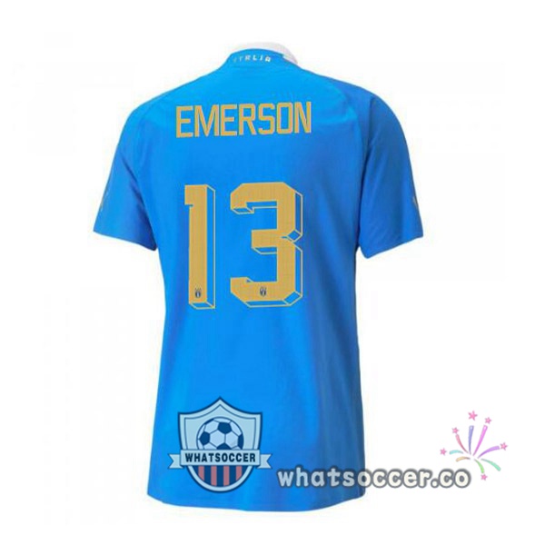 Italy（Emerson 13）Home Soccer Jerseys Blue 2022-2023