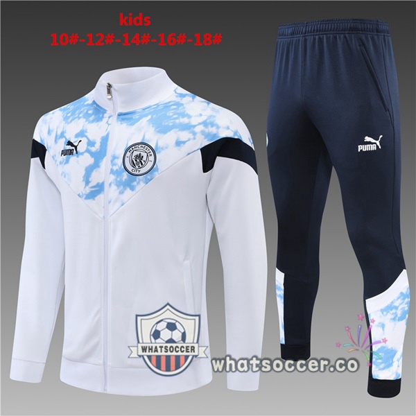 Manchester City Kids White Training Jacket 2022-2023