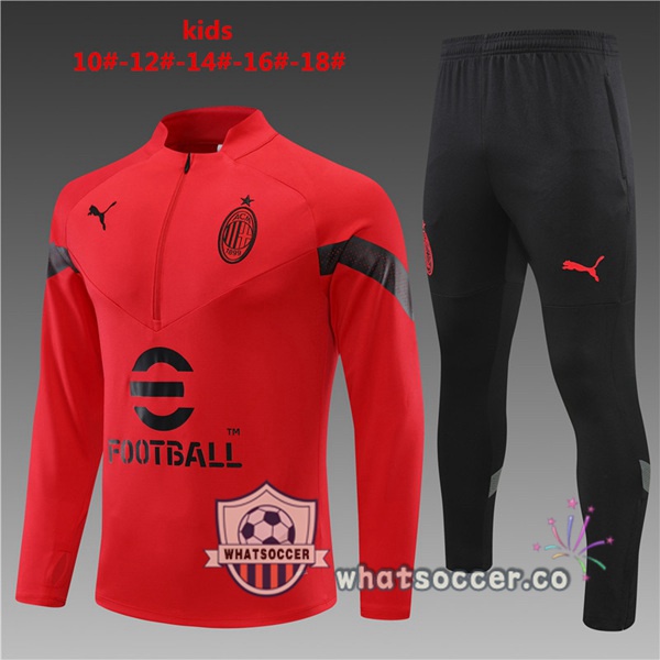 AC Milan Kids Red Tracksuit 2022-2023