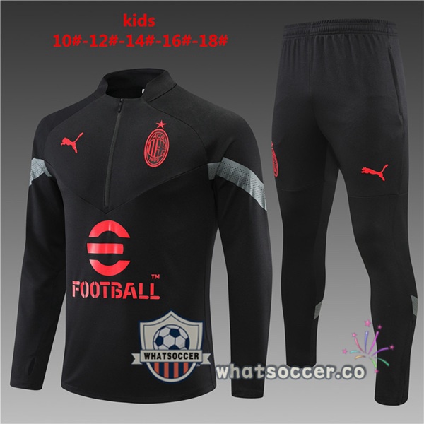 AC Milan Kids Black Tracksuit 2022-2023