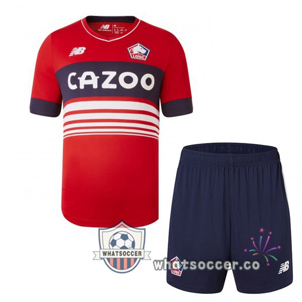 Lille OSC Kids Home Soccer Jerseys Red 2022-2023