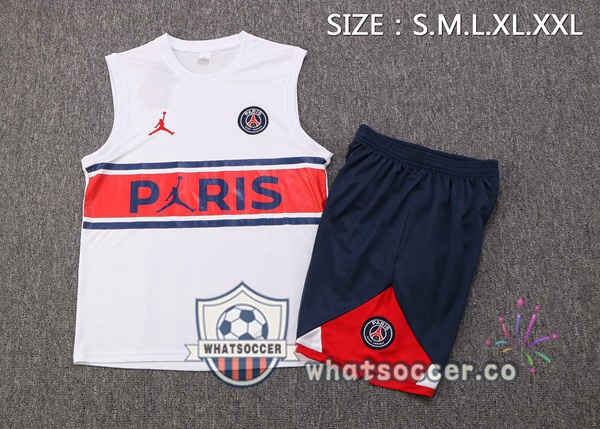 Paris PSG + Shorts White Soccer Vest 2022-2023