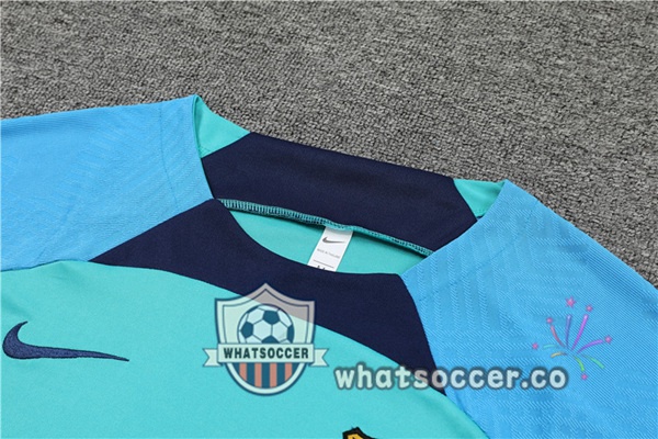 FC Barcelona Training T-Shirts + Shorts Cyan 2022-2023
