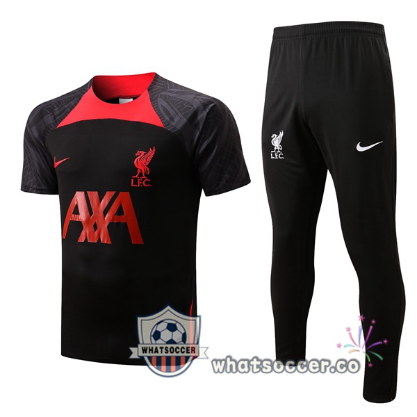 FC Liverpool Training T-Shirts + Pants Black 2022-2023