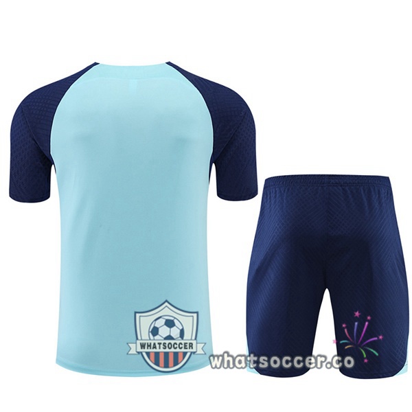 Atletico Madrid Training T-Shirts + Shorts Blue 2022-2023