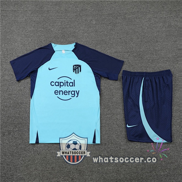 Atletico Madrid Training T-Shirts + Shorts Blue 2022-2023