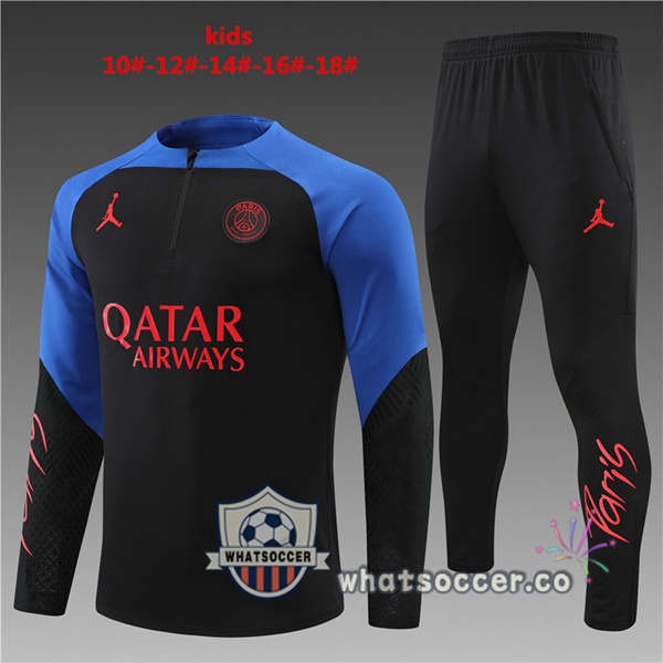 Paris PSG Kids Blue Black Tracksuit 2022-2023