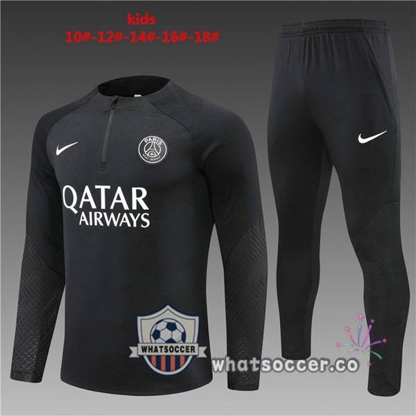 Paris PSG Kids Black Tracksuit 2022-2023