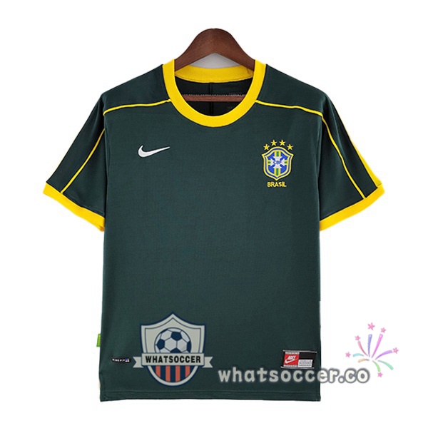 Brazil Retro Goalkeeper Soccer Jerseys Green 1998