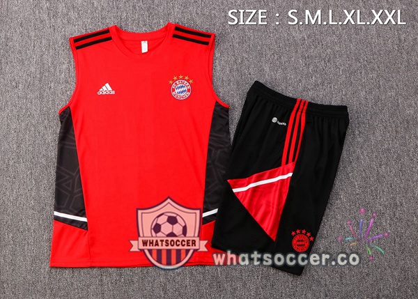 Bayern Munich + Shorts Red Soccer Vest 2022-2023