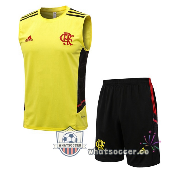Flamengo + Shorts Yellow Soccer Vest 2022-2023