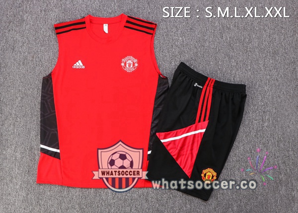 Manchester United + Shorts Red Soccer Vest 2022-2023