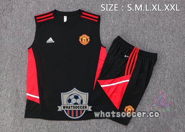 Manchester United + Shorts Black Soccer Vest 2022-2023