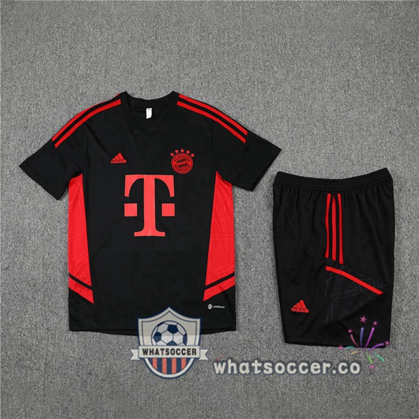 Bayern Munich Training T-Shirts + Shorts Black 2022-2023