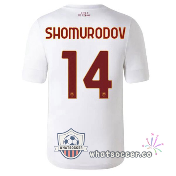 AS Roma (SHOMURODOV 14) Away Soccer Jerseys White 2022-2023