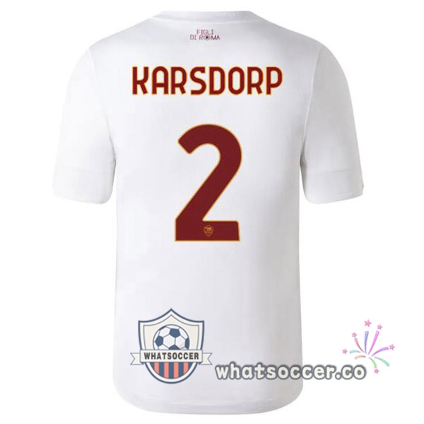 AS Roma (KARSDORP 2) Away Soccer Jerseys White 2022-2023