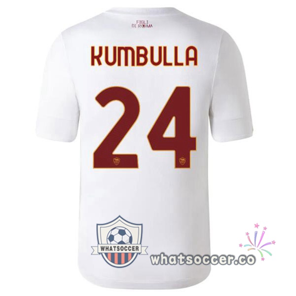 AS Roma (KUMBULLA 24) Away Soccer Jerseys White 2022-2023