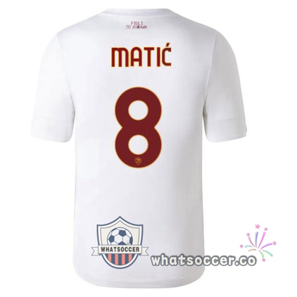 AS Roma (MATIĆ 8) Away Soccer Jerseys White 2022-2023