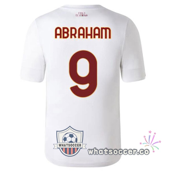 AS Roma (ABRAHAM 9) Away Soccer Jerseys White 2022-2023
