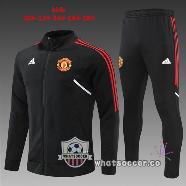 Manchester United Kids Black Training Jacket Tracksuit 2022-2023