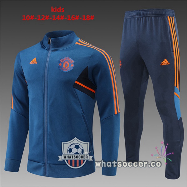Manchester United Kids Blue Training Jacket Tracksuit 2022-2023