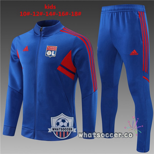 Olympique Lyonnais Kids Blue Training Jacket Tracksuit 2022-2023