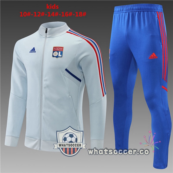 Olympique Lyonnais Kids Gray Training Jacket Tracksuit 2022-2023