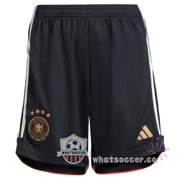 Germany Home Soccer Shorts Black White 2022-2023