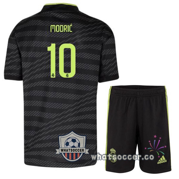 Real Madrid (Modrić 10) Kids Third Soccer Jerseys Black 2022-2023